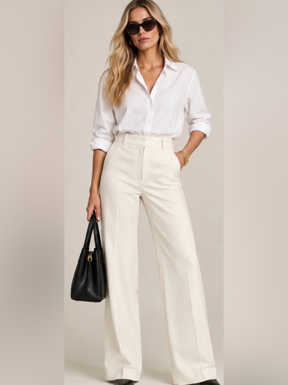 J.Crew Carolina pant in wool-blend flannel in ivory